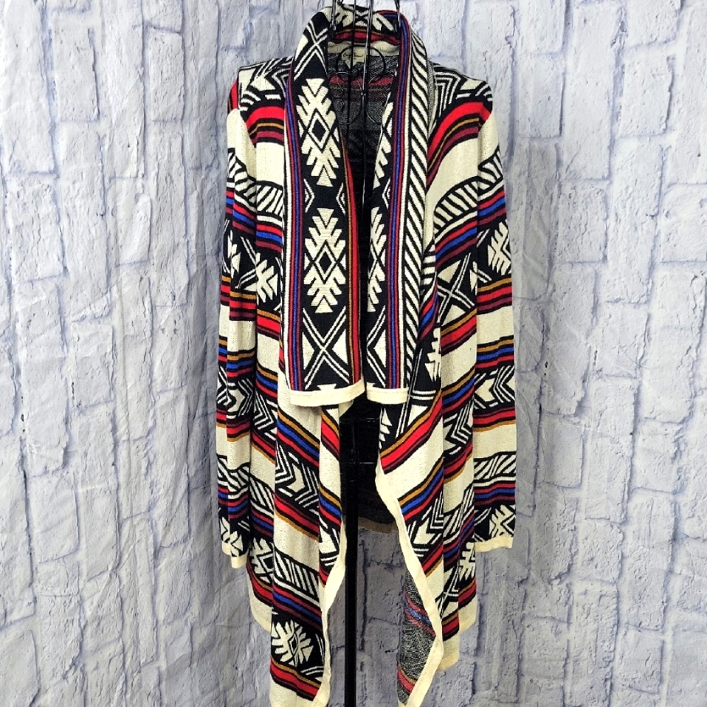 Chip & Pepper Blue and‎ Black Shrug Sweater